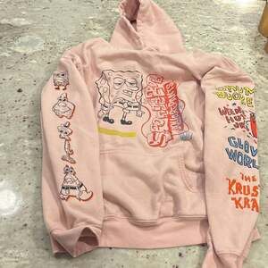 Freeze Spongebob Squarepants Pullover Hoodie Sweatshirt w/ Full Pocket Women's M